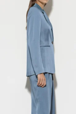 Best LUISA CERANO Einknopf-Blazer Aus Satin