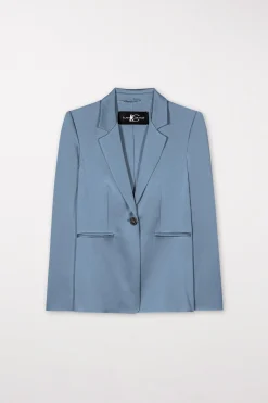 Best LUISA CERANO Einknopf-Blazer Aus Satin
