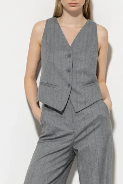 Best LUISA CERANO Fischgrat-Blazerweste heather grey