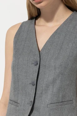 Best LUISA CERANO Fischgrat-Blazerweste heather grey