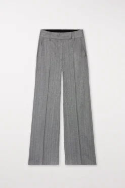 Sale LUISA CERANO Fischgrat-Wideleg-Pants heather grey
