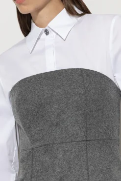 Hot LUISA CERANO Flanell-Corsage dark grey melange