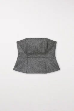 Hot LUISA CERANO Flanell-Corsage dark grey melange