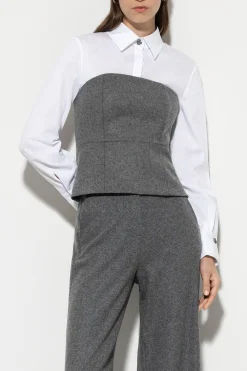 Hot LUISA CERANO Flanell-Corsage dark grey melange