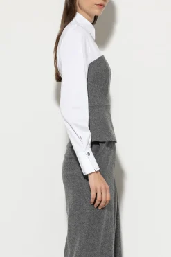 Hot LUISA CERANO Flanell-Corsage dark grey melange