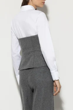 Hot LUISA CERANO Flanell-Corsage dark grey melange