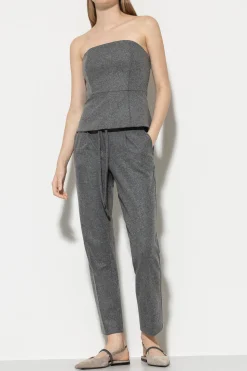 Best LUISA CERANO Flanell-Joggpants dark grey melange