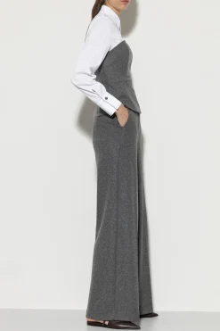 Discount LUISA CERANO Flanell-Wideleg-Pants dark grey melange