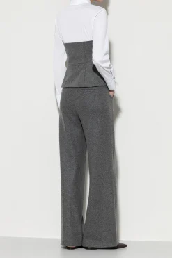 Discount LUISA CERANO Flanell-Wideleg-Pants dark grey melange