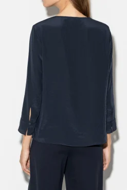 LUISA CERANO Fließendes Blusenshirt dark navy