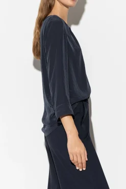 LUISA CERANO Fließendes Blusenshirt dark navy