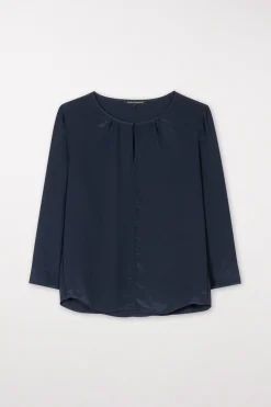 LUISA CERANO Fließendes Blusenshirt dark navy