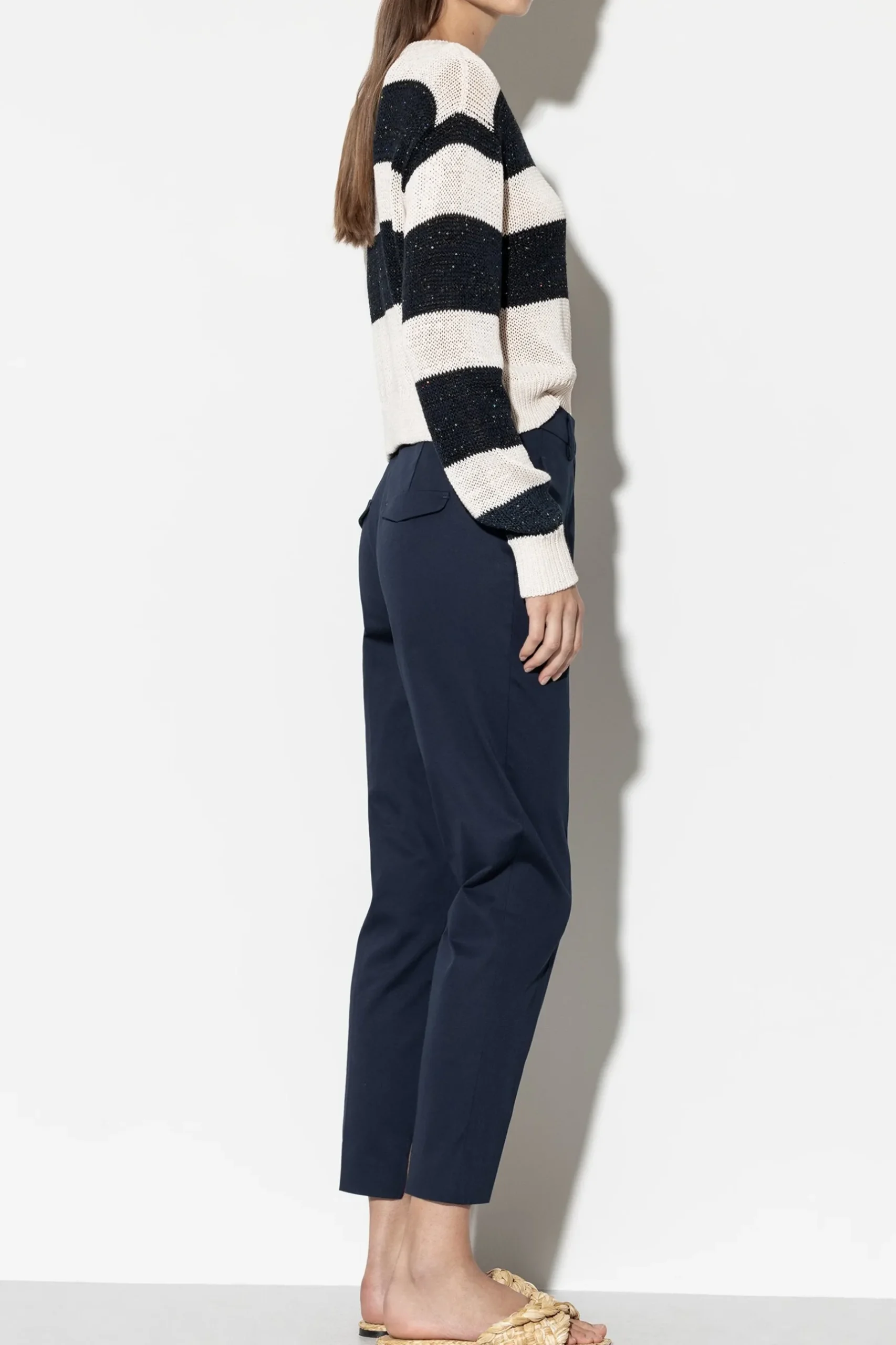 Online LUISA CERANO Gabardine-Tapered-Pants dark navy