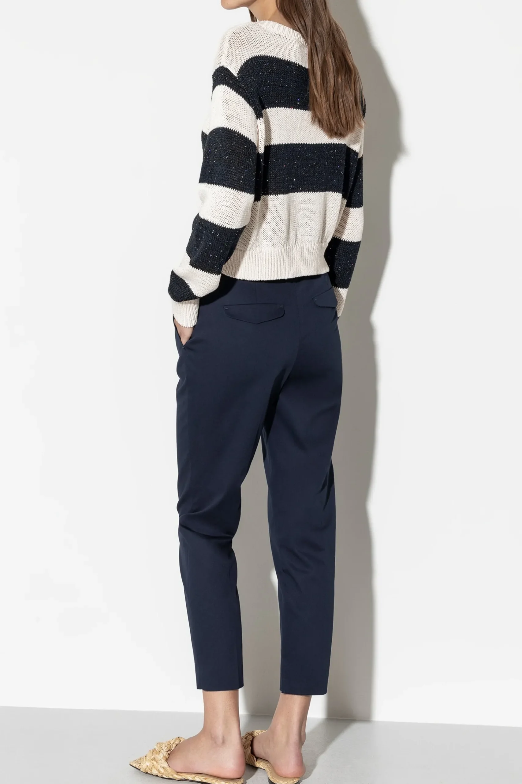 Online LUISA CERANO Gabardine-Tapered-Pants dark navy