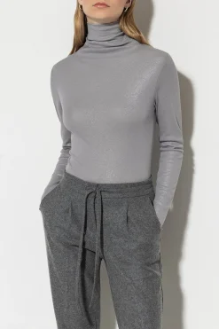 Sale LUISA CERANO Glitter-Rollkragenshirt