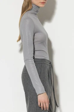 Sale LUISA CERANO Glitter-Rollkragenshirt