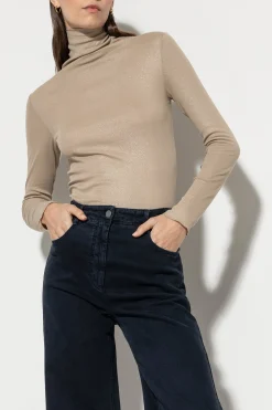 Sale LUISA CERANO Glitter-Rollkragenshirt