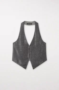 Sale LUISA CERANO Glitzer-Neckholderweste multi