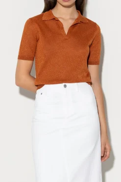 Online LUISA CERANO Halbarm-Poloshirt burnt orange