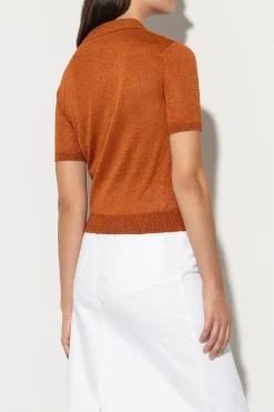 Online LUISA CERANO Halbarm-Poloshirt burnt orange