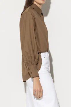 Online LUISA CERANO Hemdbluse Mit Biesendetails tobacco