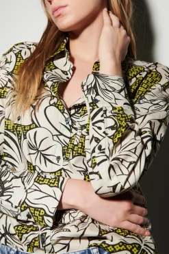 Outlet LUISA CERANO Hemdbluse Mit Leaf-Print multi
