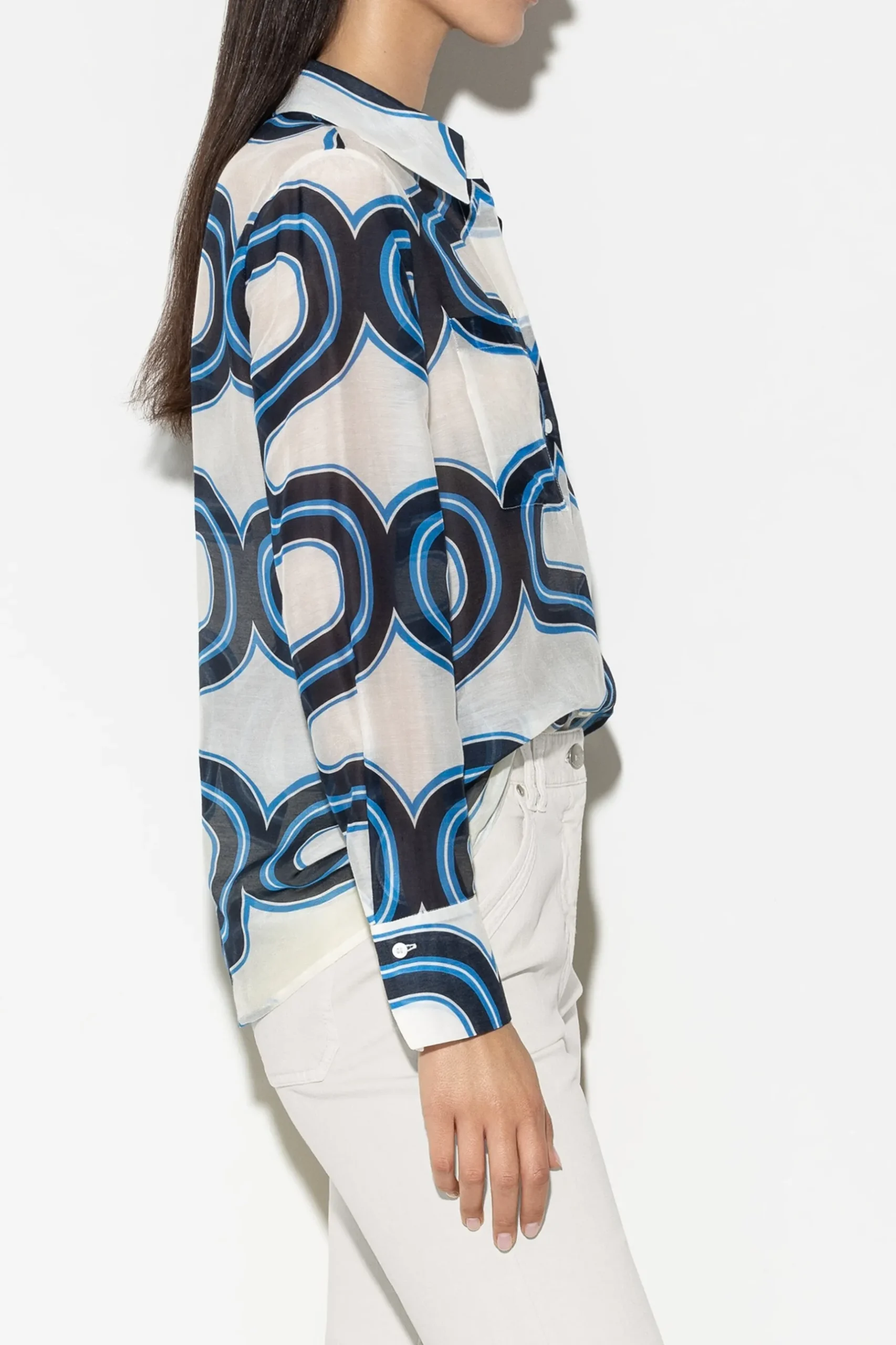 Clearance LUISA CERANO Hemdbluse Mit Wave-Print multi