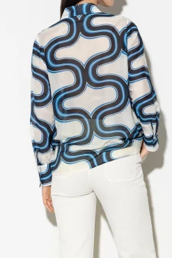 Clearance LUISA CERANO Hemdbluse Mit Wave-Print multi