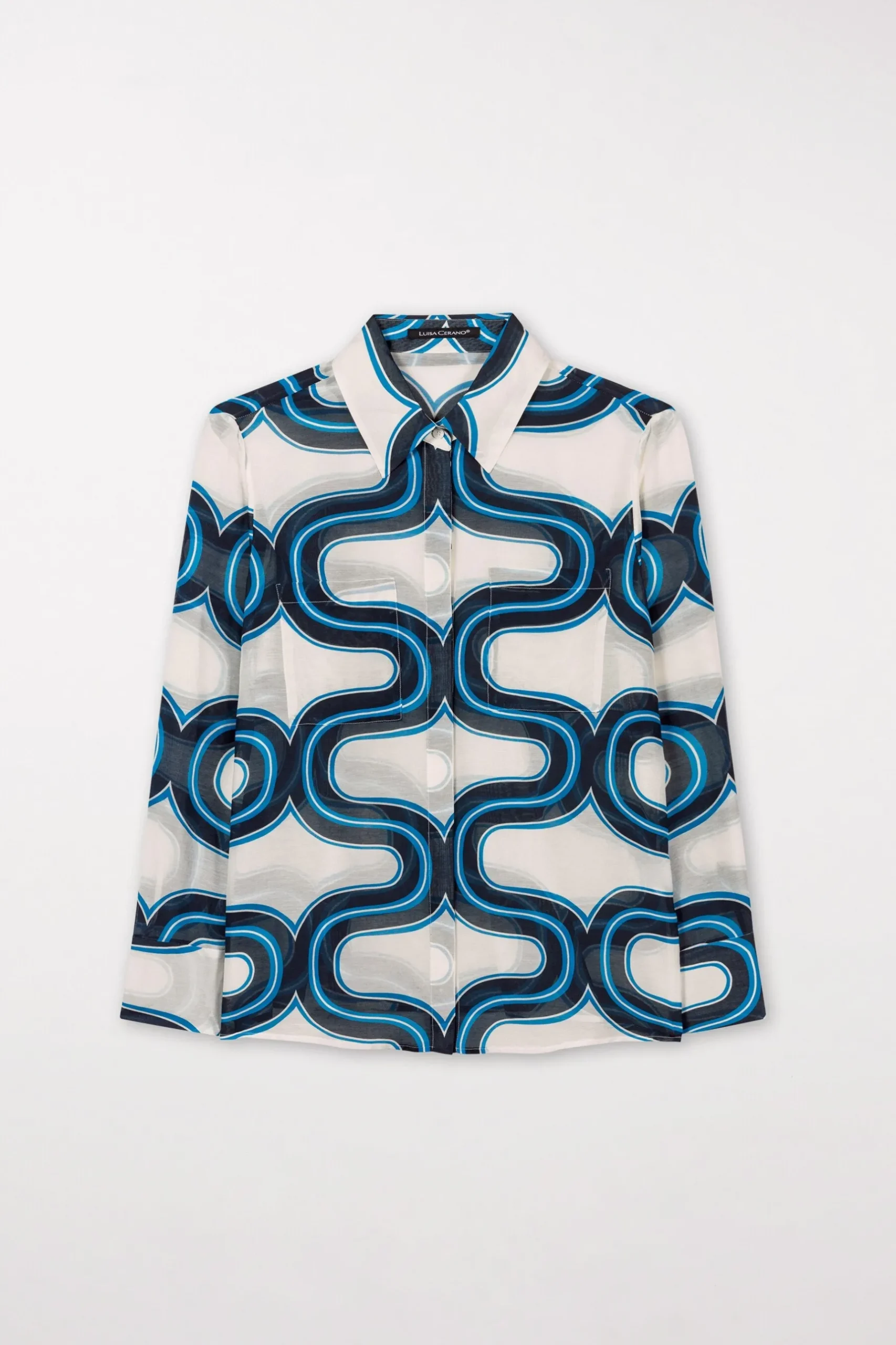 Clearance LUISA CERANO Hemdbluse Mit Wave-Print multi