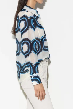 Clearance LUISA CERANO Hemdbluse Mit Wave-Print multi