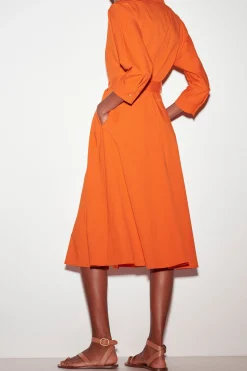 Best LUISA CERANO Hemdblusenkleid Mit Kimonoarm burnt orange
