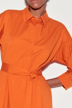 Best LUISA CERANO Hemdblusenkleid Mit Kimonoarm burnt orange