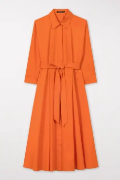 Best LUISA CERANO Hemdblusenkleid Mit Kimonoarm burnt orange