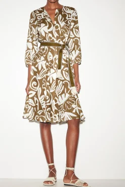 Clearance LUISA CERANO Hemdblusenkleid Mit Leaf-Print multi