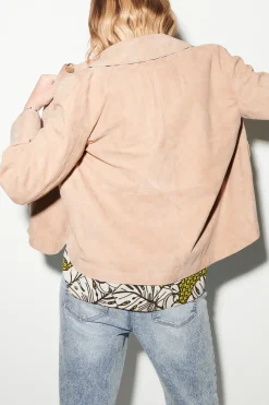 New LUISA CERANO Hemdjacke Aus Veloursleder cashew