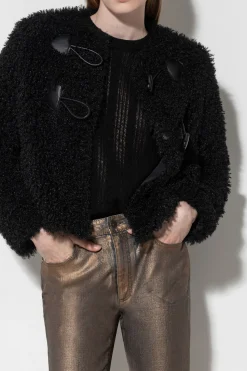 Hot LUISA CERANO Jacke In Fell-Optik black