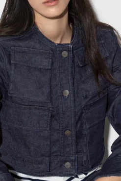 Hot LUISA CERANO Jeansjacke Mit Taschen dark navy