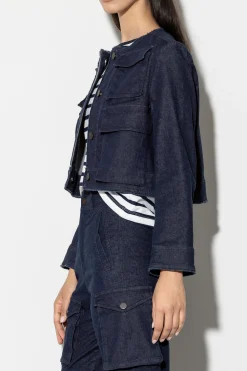 Hot LUISA CERANO Jeansjacke Mit Taschen dark navy