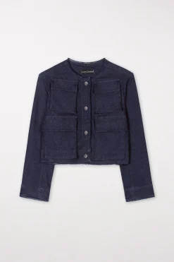 Hot LUISA CERANO Jeansjacke Mit Taschen dark navy