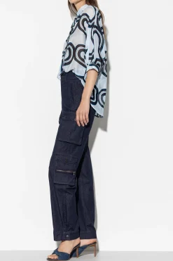 Discount LUISA CERANO Kimonobluse Mit Wave-Print multi