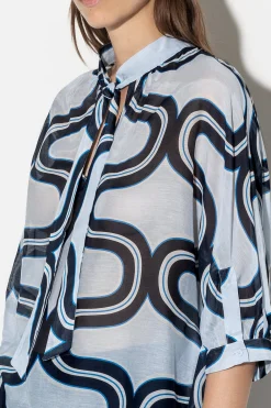 Discount LUISA CERANO Kimonobluse Mit Wave-Print multi