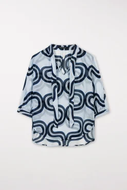 Discount LUISA CERANO Kimonobluse Mit Wave-Print multi