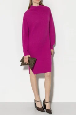 Sale LUISA CERANO Kleid In Rippstruktur ultra pink