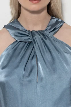 Hot LUISA CERANO Kleid Mit Knotendetail smoky blue