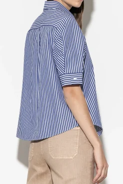 Clearance LUISA CERANO Kurzarm-Bluse Mit Streifen multi