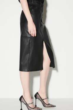 LUISA CERANO Midirock Aus Lammnappa-Leder deep black