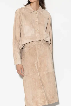 LUISA CERANO Midirock Aus Veloursleder cashew