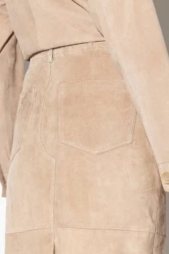 LUISA CERANO Midirock Aus Veloursleder cashew
