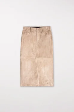 LUISA CERANO Midirock Aus Veloursleder cashew