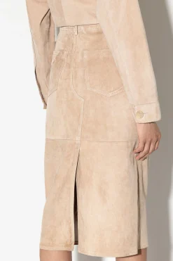 LUISA CERANO Midirock Aus Veloursleder cashew